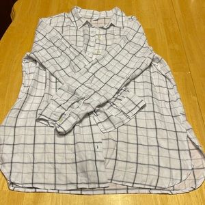 Old navy white and grey light weight plaid shirt